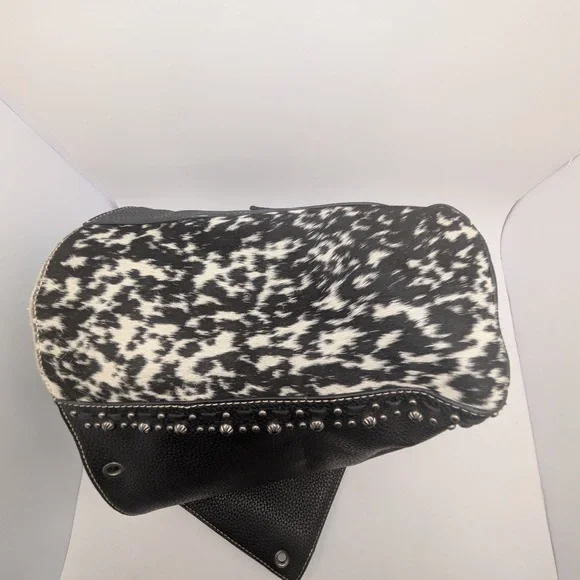 Trinity Ranch Rare Studded Spotted Cowhide Leather Bag Purse & Wallet Crossbody - Picture 4 of 11